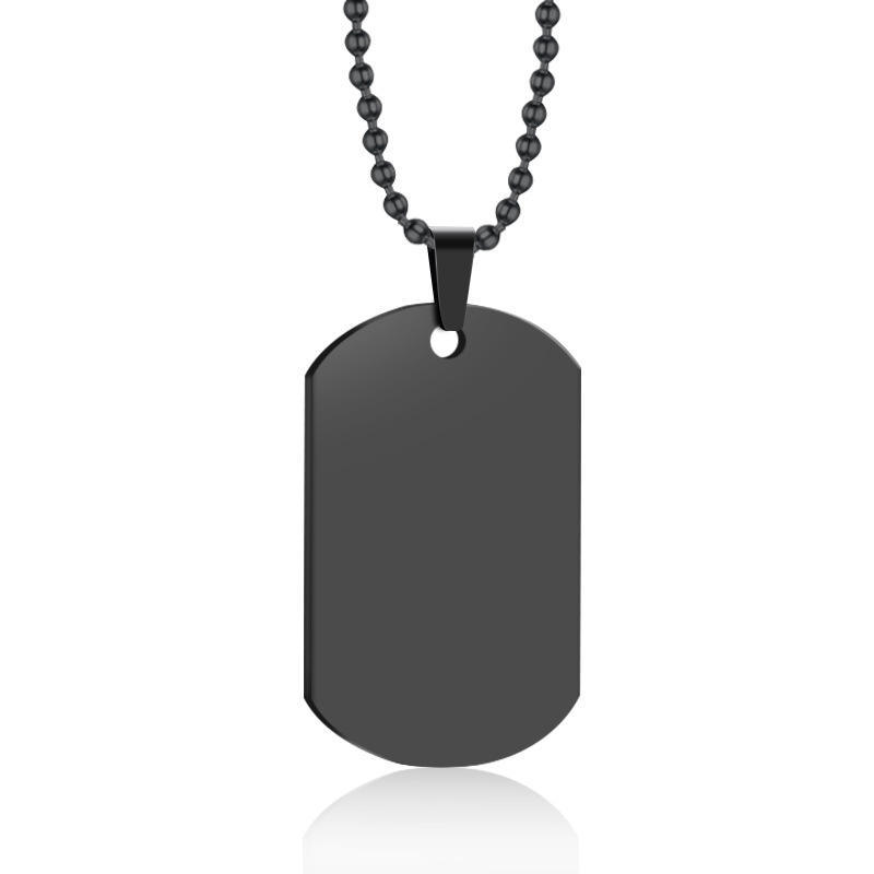 Simple Style Dog Tags Titanium Steel Men's Pendant Necklace Men Pendant Necklaces display picture 9