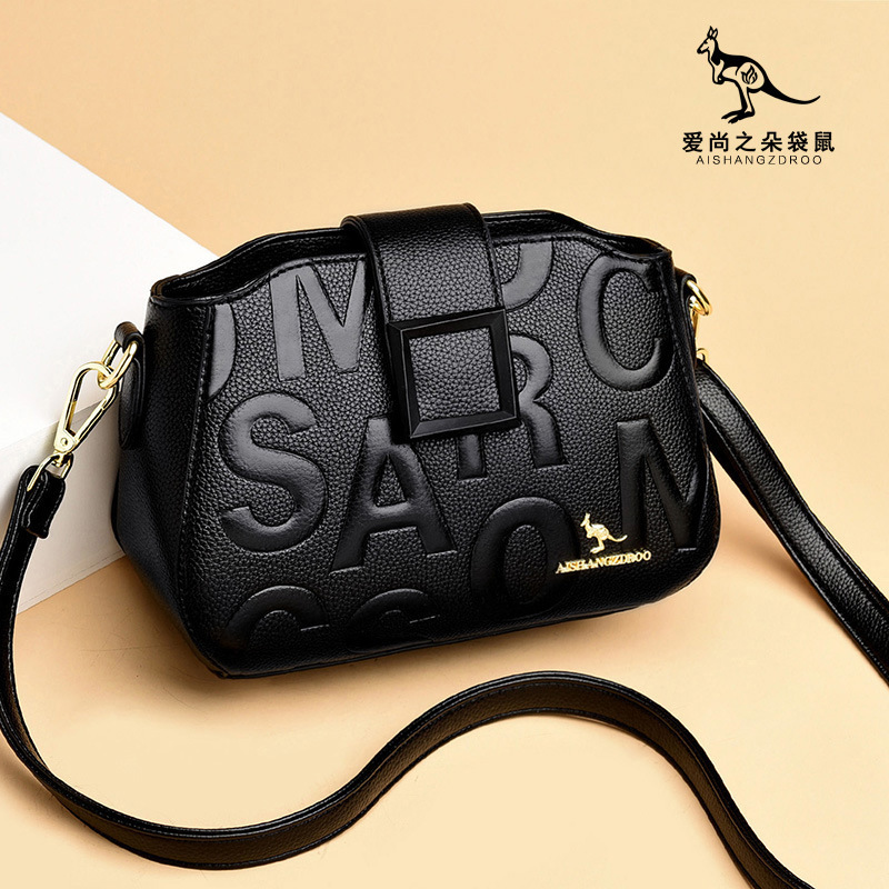 Small Women's Shoulder Bag 2022 New Model Soft Leather Crossbody Bag Wholesale Lettered Small Square Bag for Middle-Aged and Elderly Cross-Border Trend Small Women's Shoulder Bag 2022 New Model Soft Leather Crossbody Bag Wholesale Lettered Small Square Bag for Middle-Aged and Elderly Cross-Border Trend