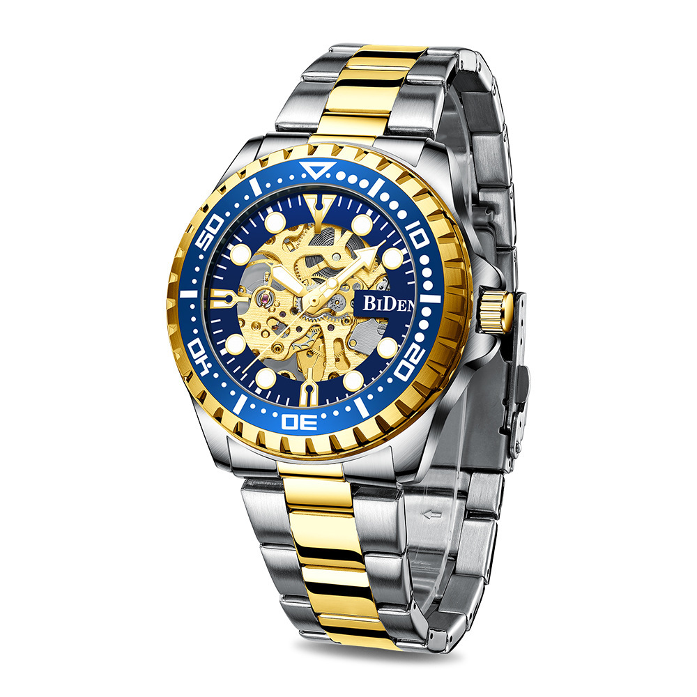 BIDEN reloj mecánico automático de negocios de los hombres reloj de moda ahueca hacia fuera el comercio exterior caliente-venta BIDEN reloj impermeable