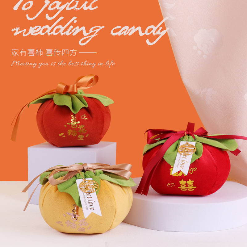 絨布袋伴手禮創意ins束口喜糖盒結婚可愛抽繩束口禮品袋糖盒批發