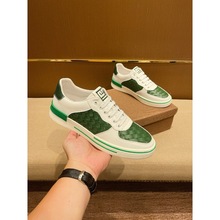 欧洲站小蜜蜂男鞋真皮编织休闲鞋韩版透气小白鞋潮男士酷奇滑板鞋