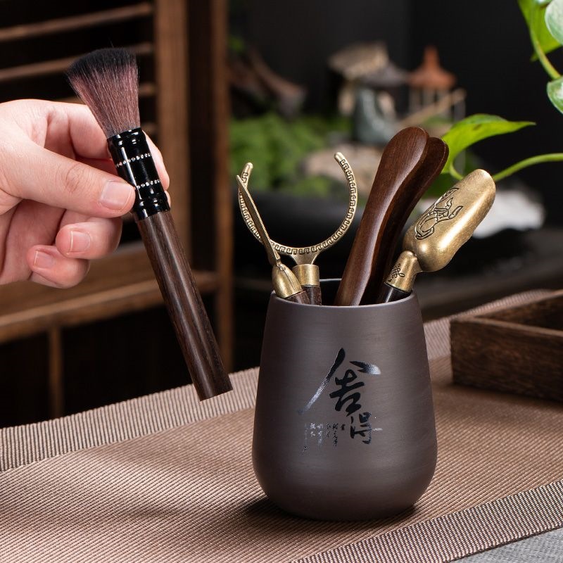 六君子套装茶具配件全套茶夹养壶笔茶筒单筒茶镊子茶勺泡茶工具