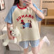 2025 New Style Pajamas Women's Summer Short-sleeved Shorts Thin Cartoon Summer Women's Home Clothes suit Outer Wearing