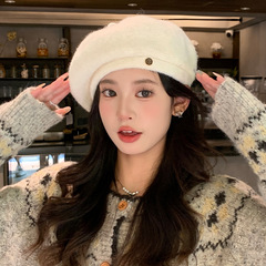 秋冬天帽子女款气质高级感贝雷帽羊毛高品质画家帽时尚百搭显脸小