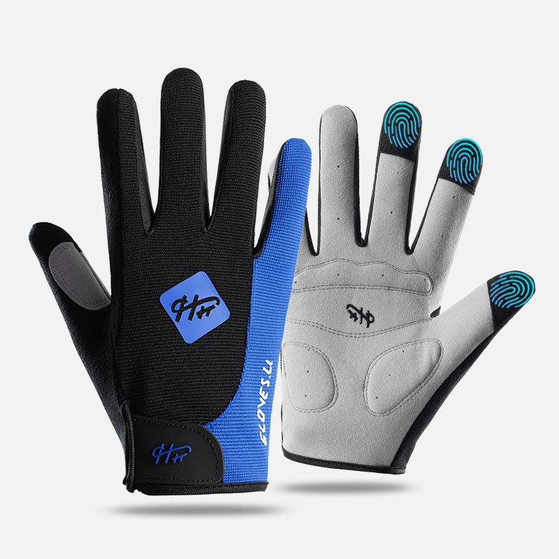 Deportes al aire libre para hombres y mujeres escaleras de tela fitness antideslizante transpirable ciclismo de dedo completo Frisbee resistente al desgaste guantes de bicicleta de pantalla táctil