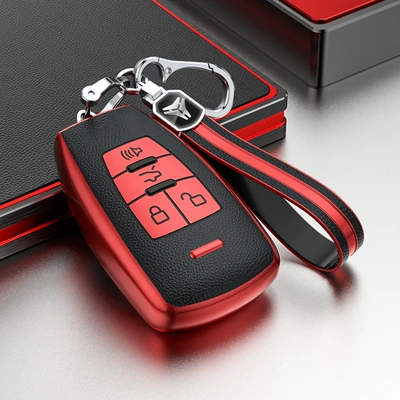 Women's Shell New, Car key bag - baic-chinese-red-hanging-buckle-rope-all-inclusive-anti-fall