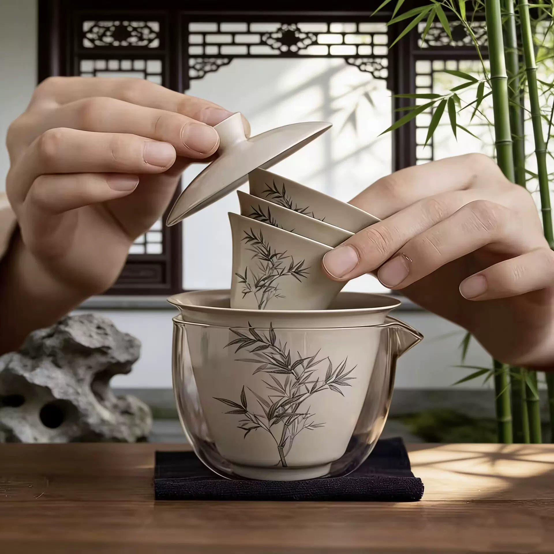 户外露营一壶二杯陶瓷快客杯便携旅行茶具送老师父亲礼物伴手礼