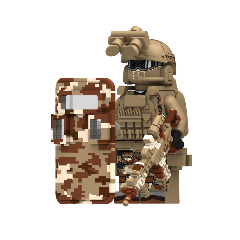 Chinese Building Blocks Military Figures Special Forces Police Figures Soldiers Army Kidsren's Educational Assembly Boy Toys 2