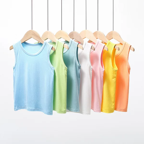 Children's Summer Modal Cotton Thin Camisole Vest for Girls and Boys, Baby Inner Wear Base Layer Vest Wholesale