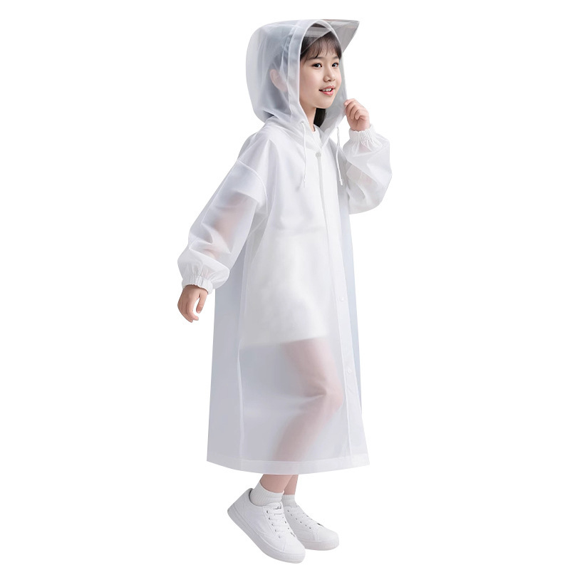 儿童EVA加大帽檐连体雨衣 全身防暴雨反复使用便携上学出游雨披|undefined