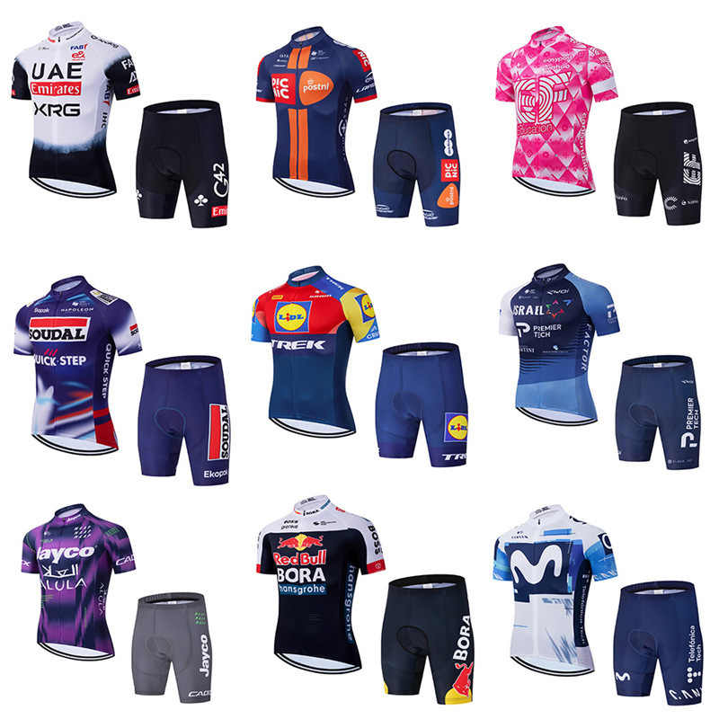 Tour De France Cycling Team Cycling Jersey 2025 Summer Short-Sleeved Breathable Cycling Jersey Suit Outdoor Sportswear