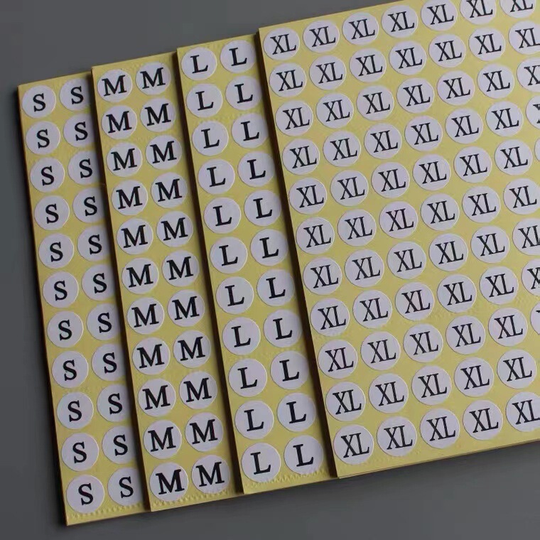 Clothing Number Label Sticker Self-Adhesive Round Code Number Sticker Clothing Letter Code Size Label