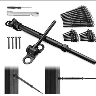 Stainless Steel Adjustable Angle 1/ 8inch Black Cable Railing Kit for Wood Posts, Black Floors