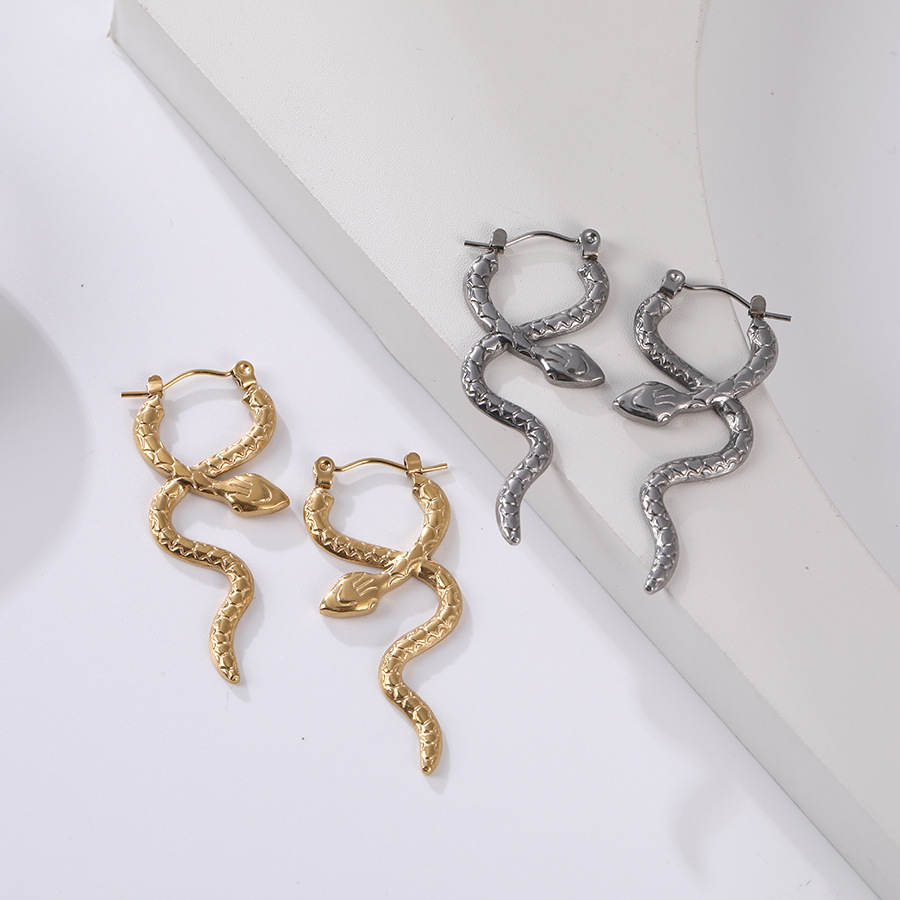 Retro long earrings stainless steel