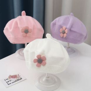 Baby hat autumn and winter wool knitted hat baby beret cute super cute boys and girls painter hat fashion wholesale