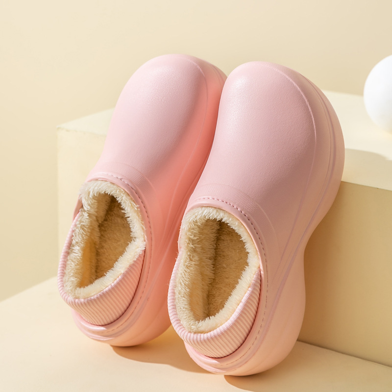 女性の秋冬保温家庭防水滑り止め室内のぬいぐるみカップルの月子靴|undefined