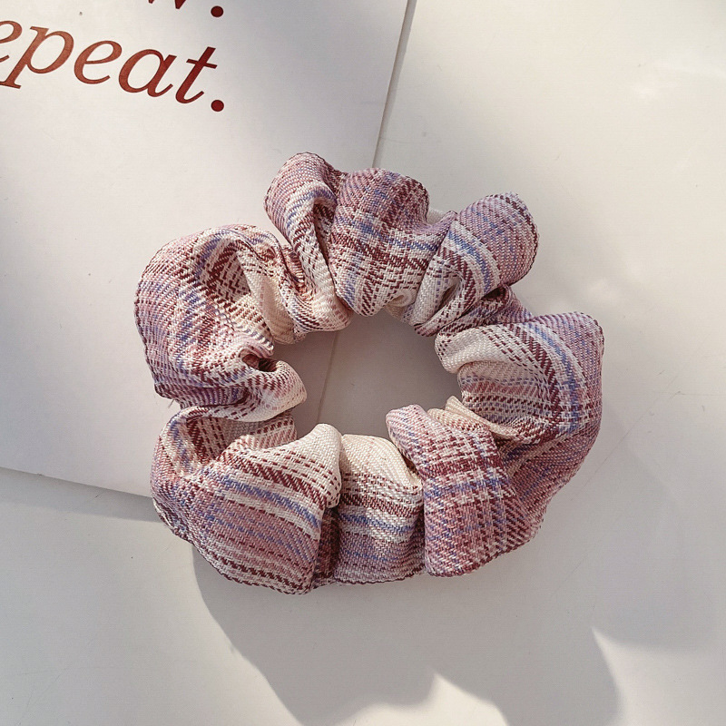 Encaje de flor coreana Encaje de intestino grueso Anillo de cabello femenino Cabeza de flor de viento pastoral Cuerda de cabeza de bola de gran tamaño Accesorios para el cabello de alta calidad