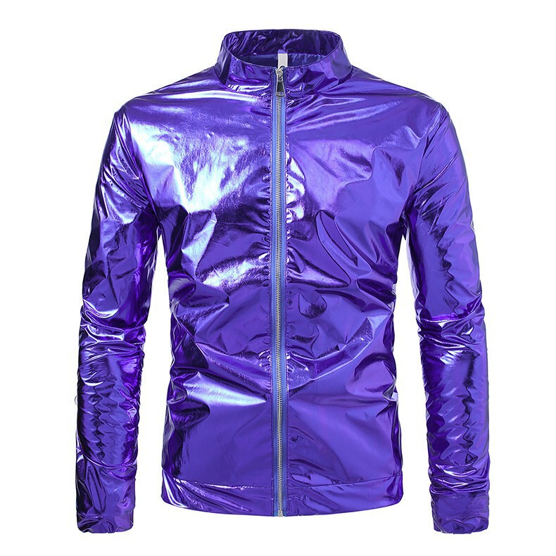 New cross-border foreign trade men's shiny jacket casual sports suit performance outfit fashion two-piece set New cross-border foreign trade men's shiny jacket casual sports suit performance outfit fashion two-piece set