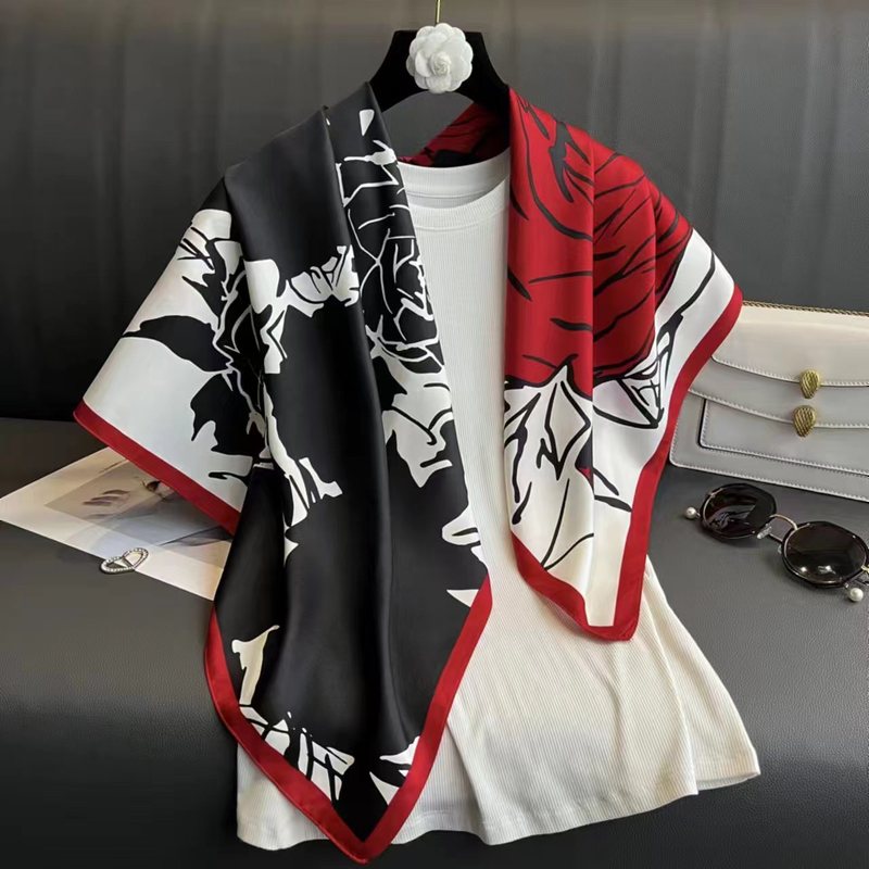 90x90シルクタオルの新型春と秋の大きい方のタオルのファッションのスカーフは首を囲んで首を保護します。|undefined