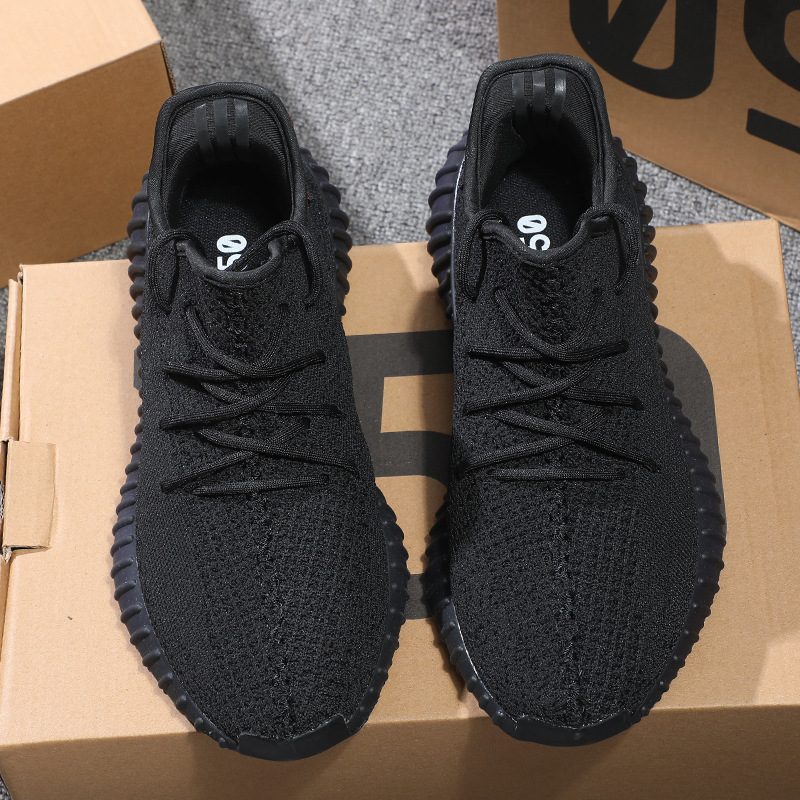 Putian All-Black Men's and Women's Shoes Baiyi Coconut Shoes Men's 350 Fashion Casual Shoes Non-Slip Running Shoes Soft-Soled Running Shoes