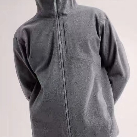 茑家アウトドア春秋ウール混紡ジャケット メンズ スポーツ 防風 フード付きジャケット ゆったりとした通気性のあるカジュアルジャケット