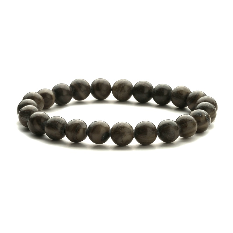 Flor de piedra natural transfronteriza europea y americana Emperador púrpura Pulsera de cuentas de piedra real Pulsera de volcán de ojo de tigre Pulsera elástica de Amazon