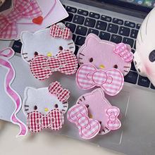 升级版!可爱KT脑袋魔术贴蝴蝶结碎发贴无痕刘海贴整理神器发饰品