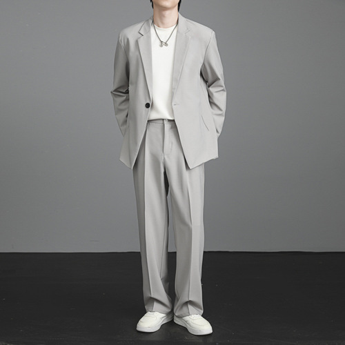 Suit set men's spring Korean trend casual all-match suit coat men's high-end handsome small suit set