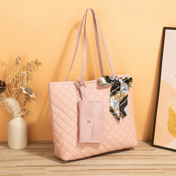 With diamond pattern, pink