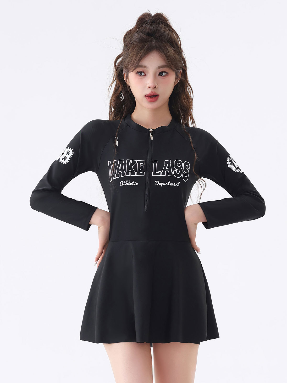 Trajes de baño de poliéster para mujeres 2024 nuevas chicas gordas cubren la carne grande damas bañarse en piscina de aguas termales trajes de baño unidos