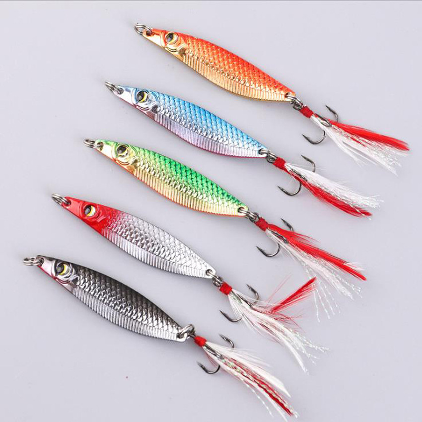 Flutter Willow Leaf Spoon Fishing Lures Metal Minnow Spoons Lure For Bass And Trout