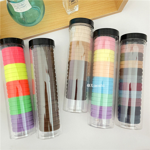20 canned towel rings, high elasticity, durability, seamless rubber bands, simple basic ponytail hair ties, Japanese and Korean hair accessories for women