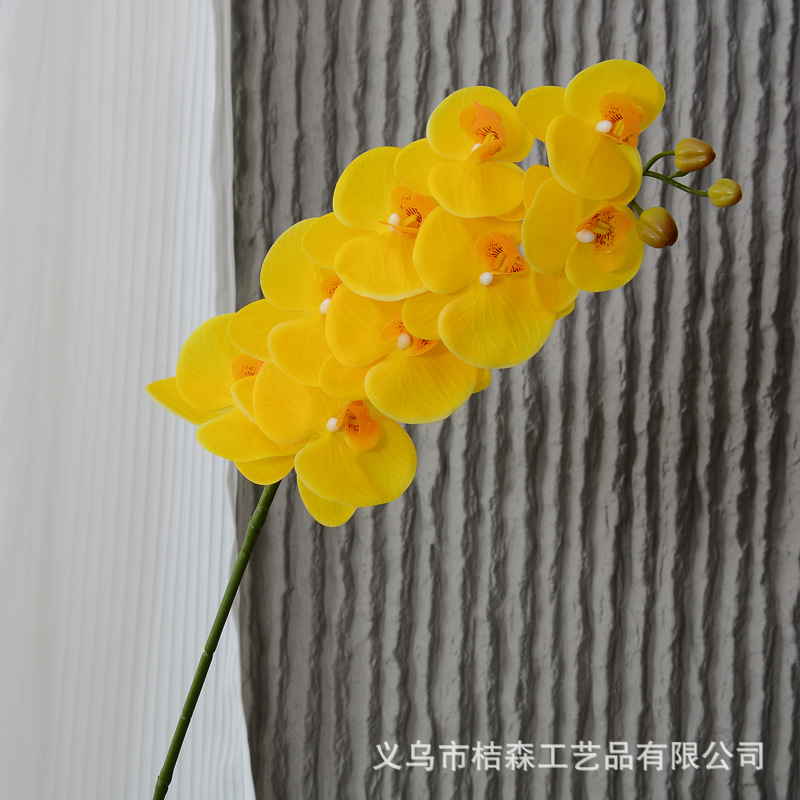 Flores de alta calidad 9 cabezas 7 cabezas 5 cabezas orquídeas mariposa sensación realista tela de seda de película flores falsas decoración de boda nórdica