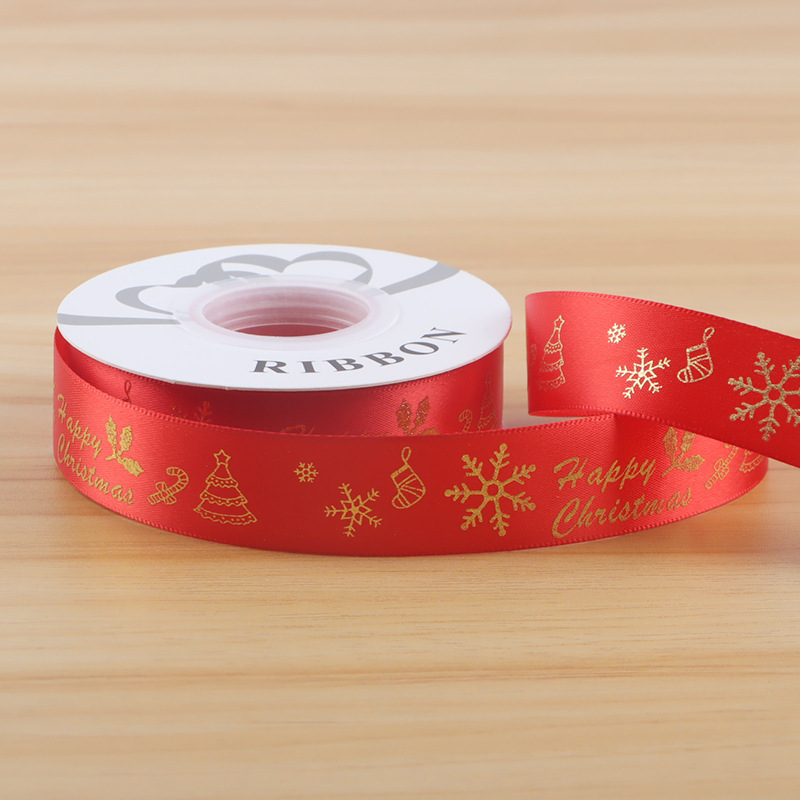 2.5cmクリスマス装飾リボン花包装材料花芸ギフトボックス花束包装ポリエステルリボン|undefined