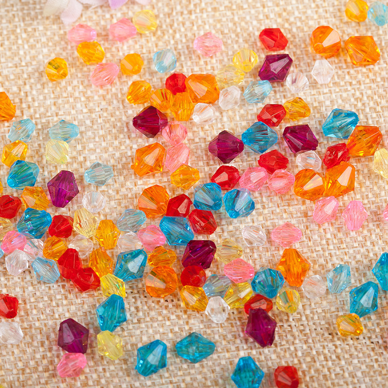 6-10mm transparent double pointed diamond beads acrylic beads imitation crystal beads door curtain diy handmade beads