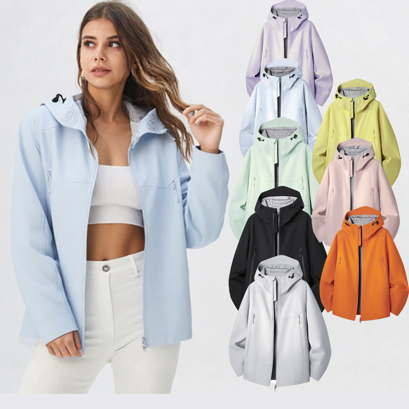 Spring and Autumn Outdoor Sports Couple's Hooded Jacket, Men's and Women's Casual Jacket, Windproof and Waterproof Mountaineering Clothing