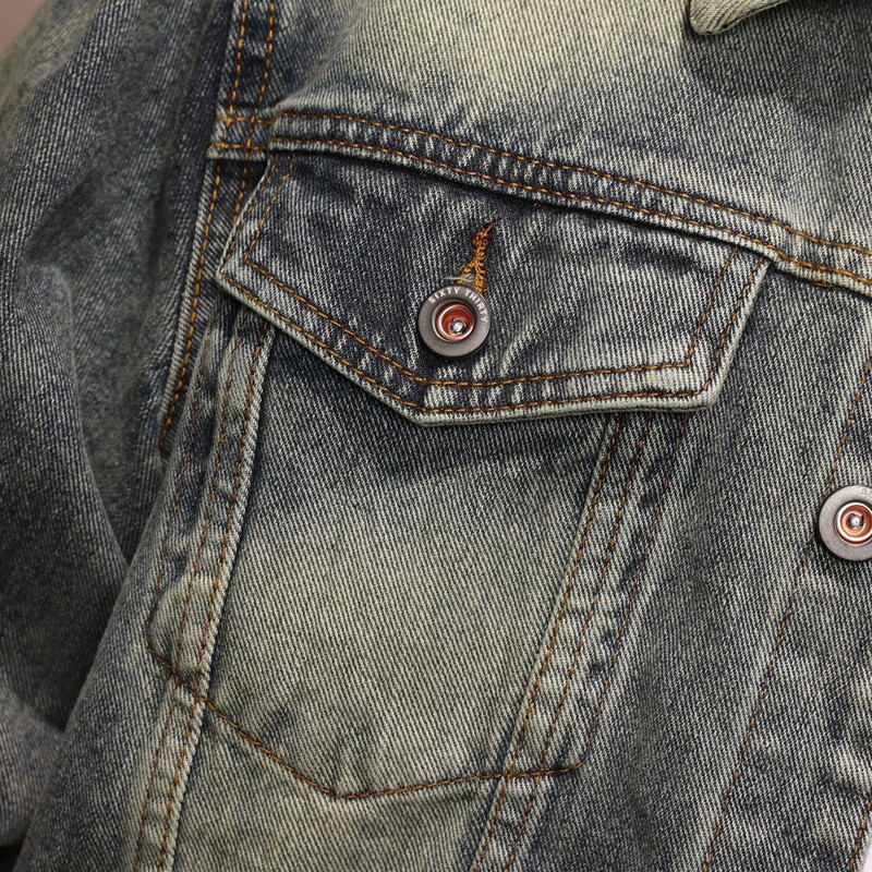 Bear Tide bordado chaqueta de vaquero hombre otoño invierno nuevo suelto con solapa casuales chaqueta de locomotora