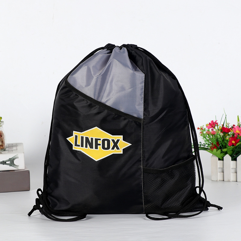 Publicidad al por mayor poliéster en blanco 210T bolsa de cordón bolsa de zapato personalizada juguete con cordón bolsa de almacenamiento