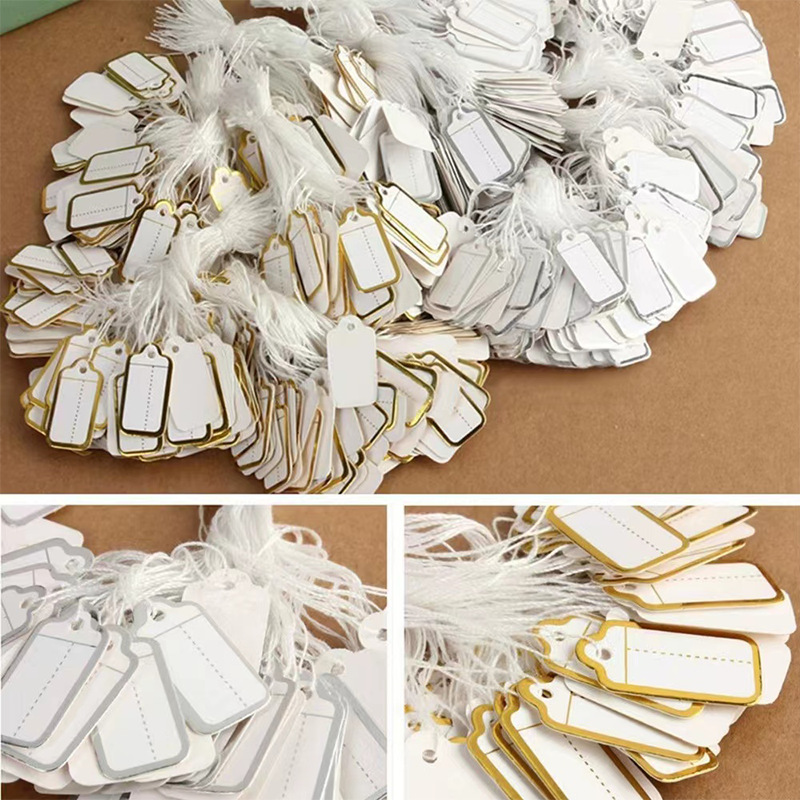 金边银边价格标签首饰珠宝价钱标签纸价钱标签价钱吊牌100个/包