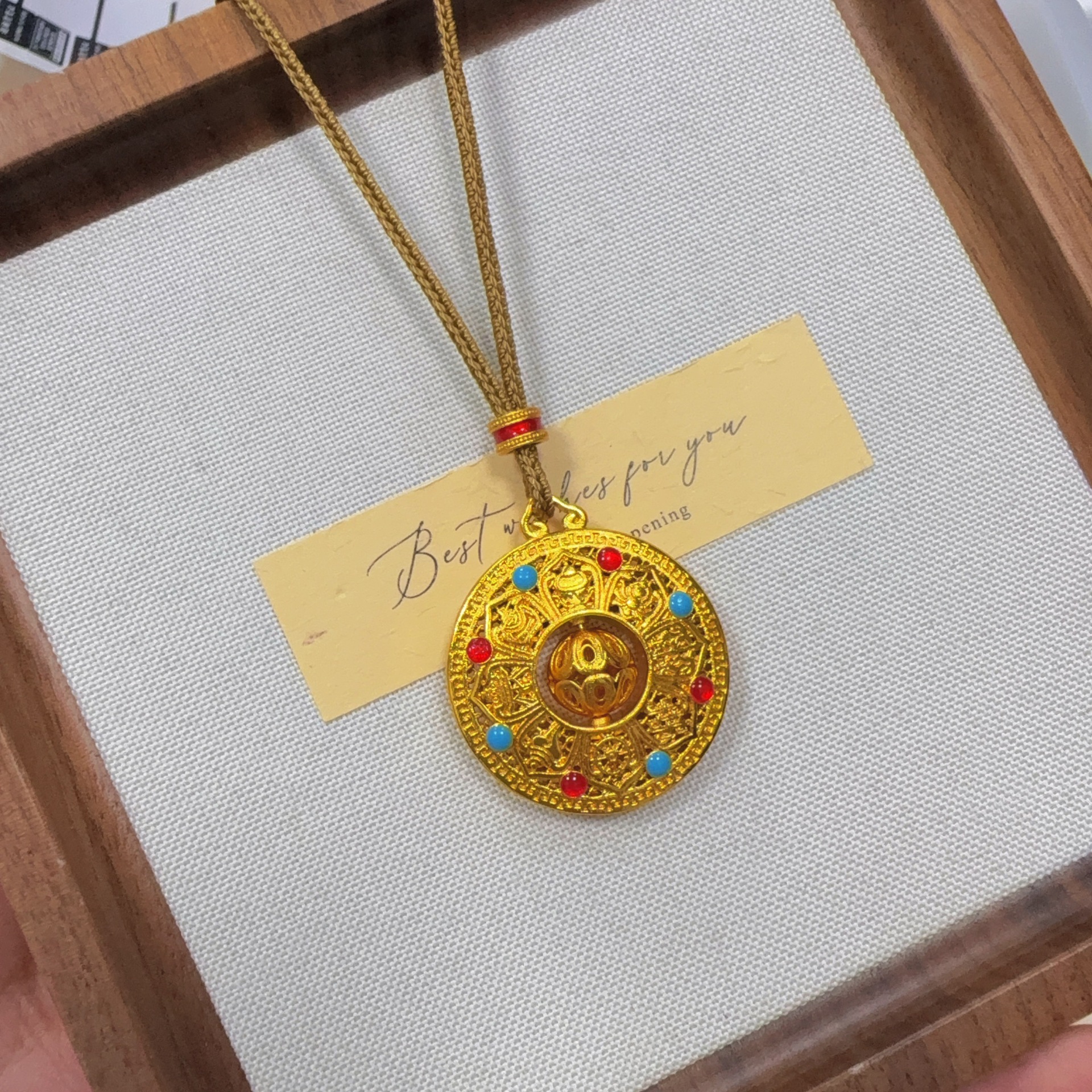 30mm 에나멜 연꽃 회전 Ruyi 로프