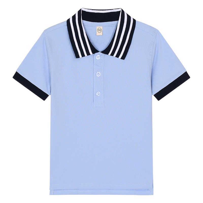 Футболка детская белая футболка детская рубашка поло хлопок с короткими рукавами для мальчиков и девочек лацкан Белая школьная форма Eaton одного цвета