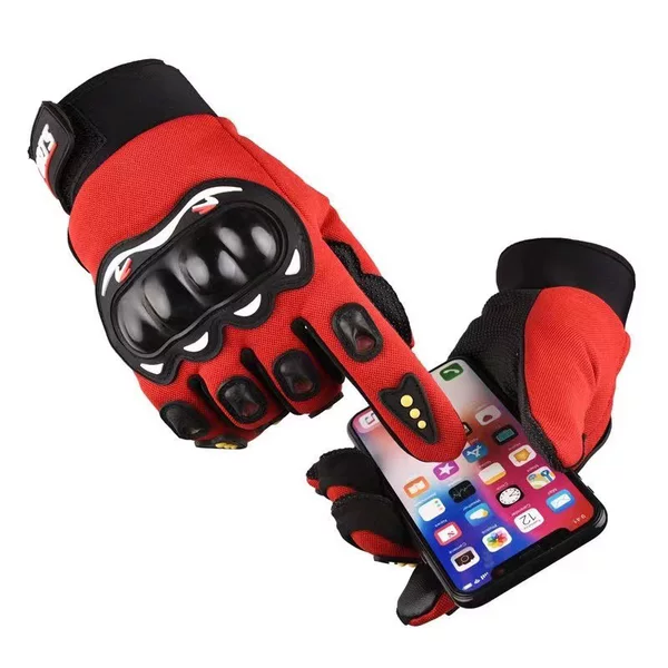 Motorcycle Gloves with Protective Shell to Protect Joints, Sports Breathable Non-Slip Long-Finger Touch Screen Riding Gloves