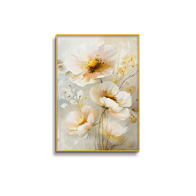 Pintura al óleo minimalista moderna estilo flor trigo sala de estar entrada entrada puerta pintura colgante comedor dormitorio pequeña pintura decorativa fresca