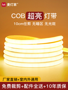 Super bright led strip 220v outdoor waterproof self-adhesive linear lamp home living room ceiling project COB soft light bar