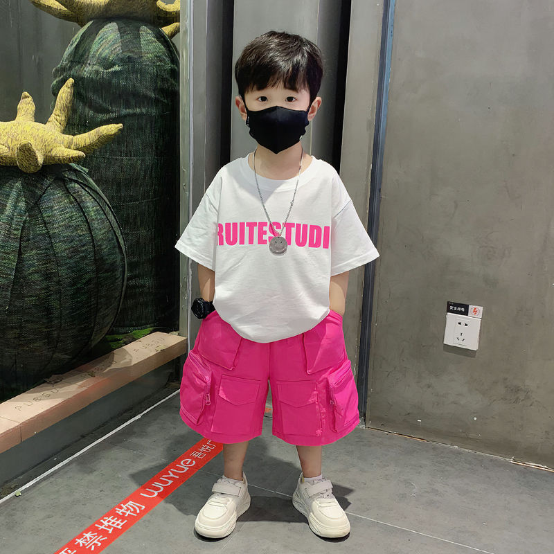 儿童衣服网红新款男童夏套装运动休闲帅气宝宝短袖夏装小男孩童装|undefined
