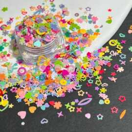 金光混色珠片美甲眼妆耳环闪片DIY玩具亮片手机壳水晶泥填充彩片