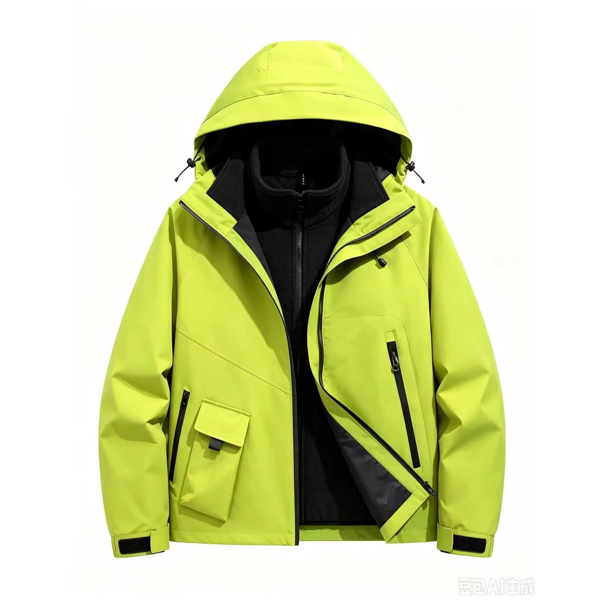 Men's Plus Size Outdoor Jacket, Extra Large 190kg Loose Fit Waterproof Hooded Hiking Jacket New Style