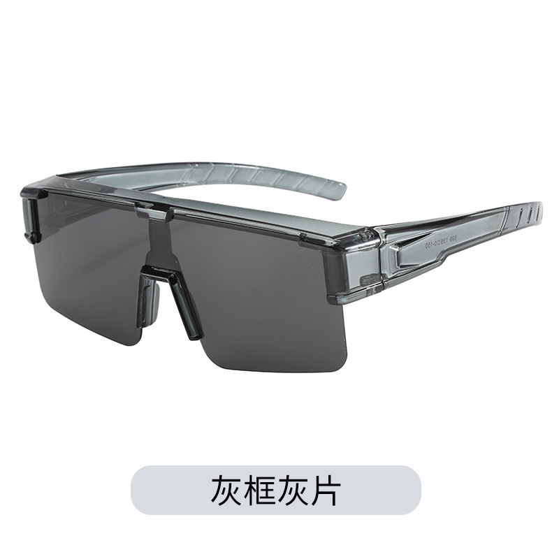 欧美新款TR90高级感镀膜偏光墨镜近视套镜户外骑行一体护目太阳镜|undefined