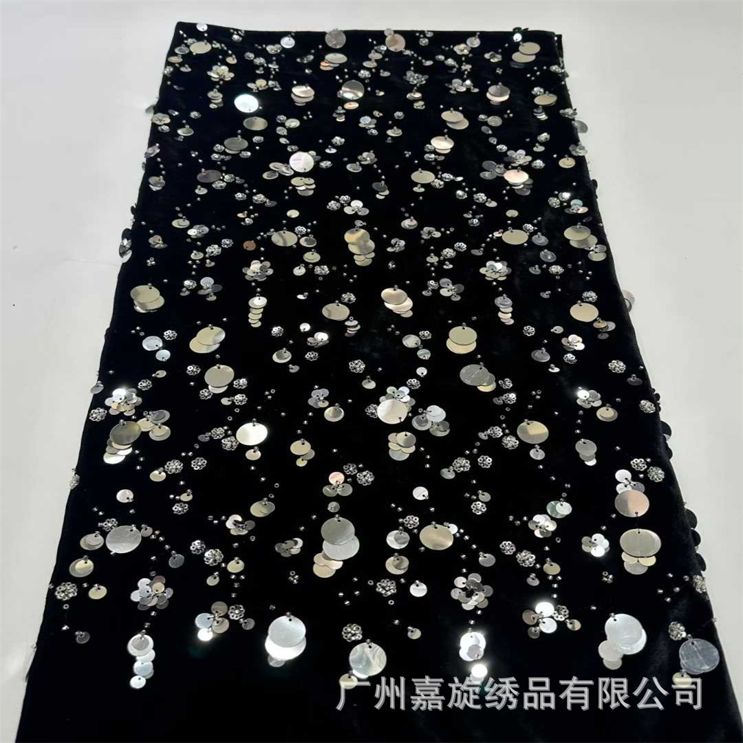 Nuevos estilos de otoño e invierno, varias especificaciones, borlas de lentejuelas, tela bordada de terciopelo, ropa de estilo étnico, vestidos, faldas cheongsam, tela de terciopelo.