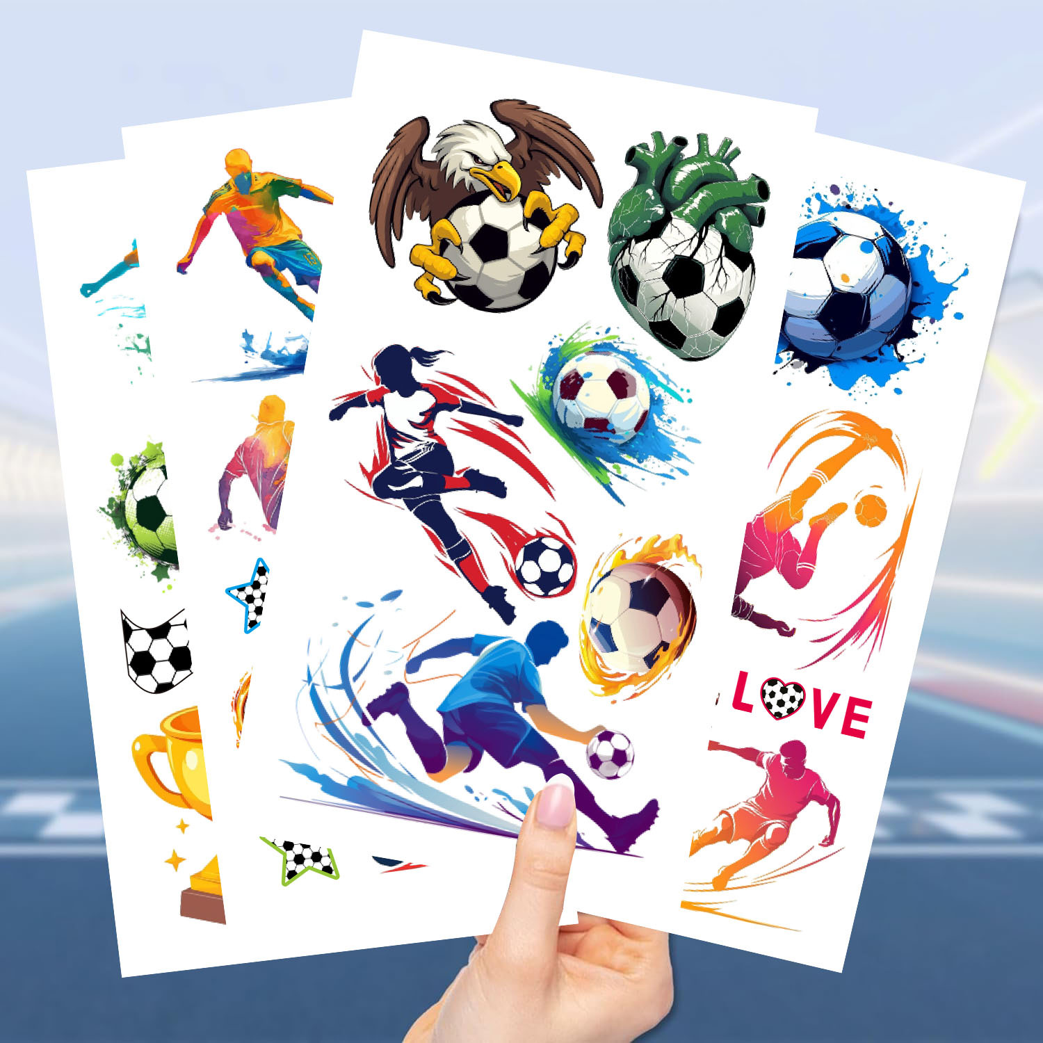 Football Transfer Decal Tattoos & Body Art 10 PCS/Package display picture 7